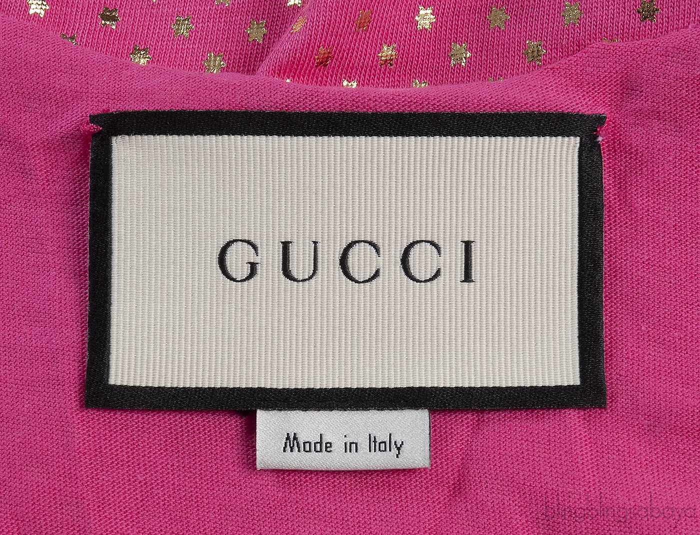 Gucci Pink Guccy and Star Metallic Gold Tank Top
