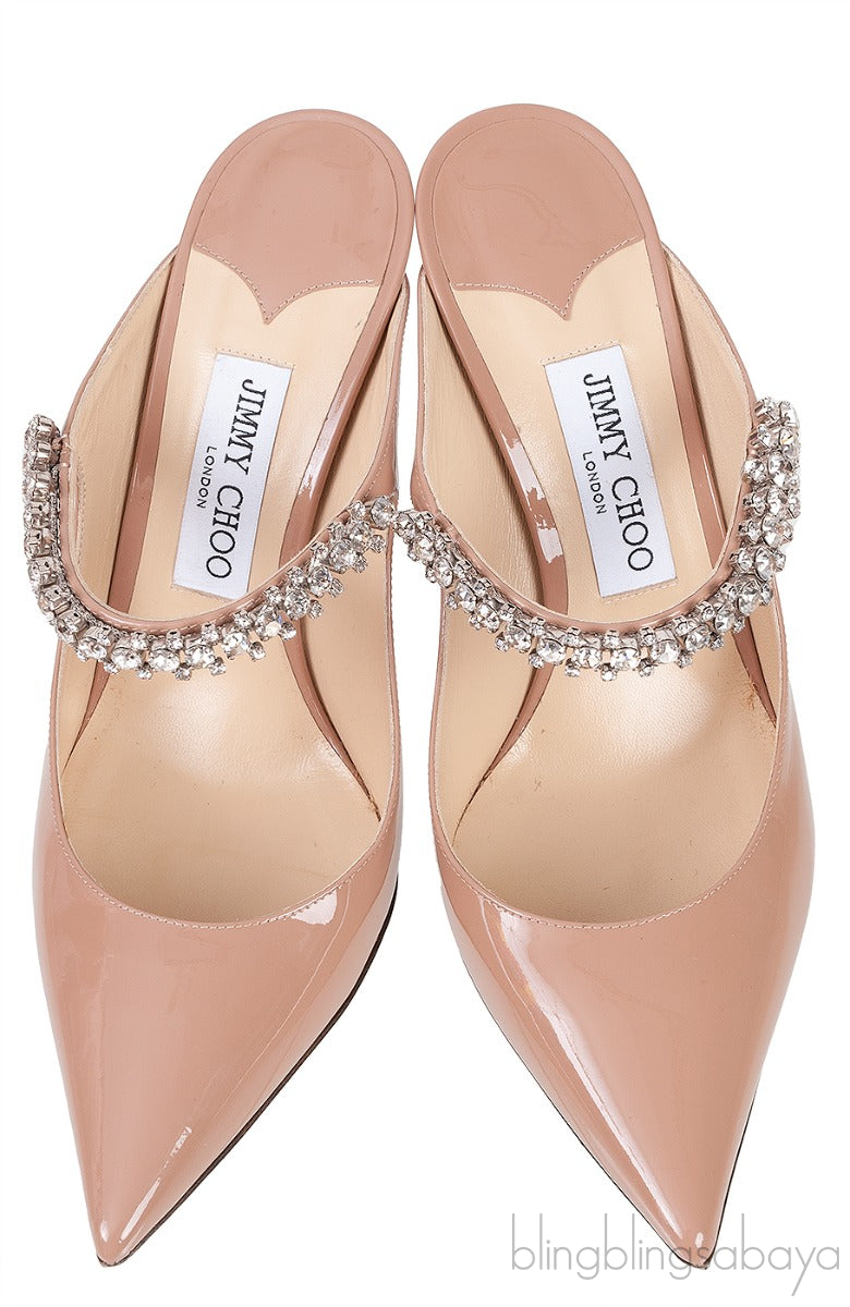 Bing 100 Crystal-Embellished Patent Leather Mules