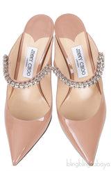 Bing 100 Crystal-Embellished Patent Leather Mules