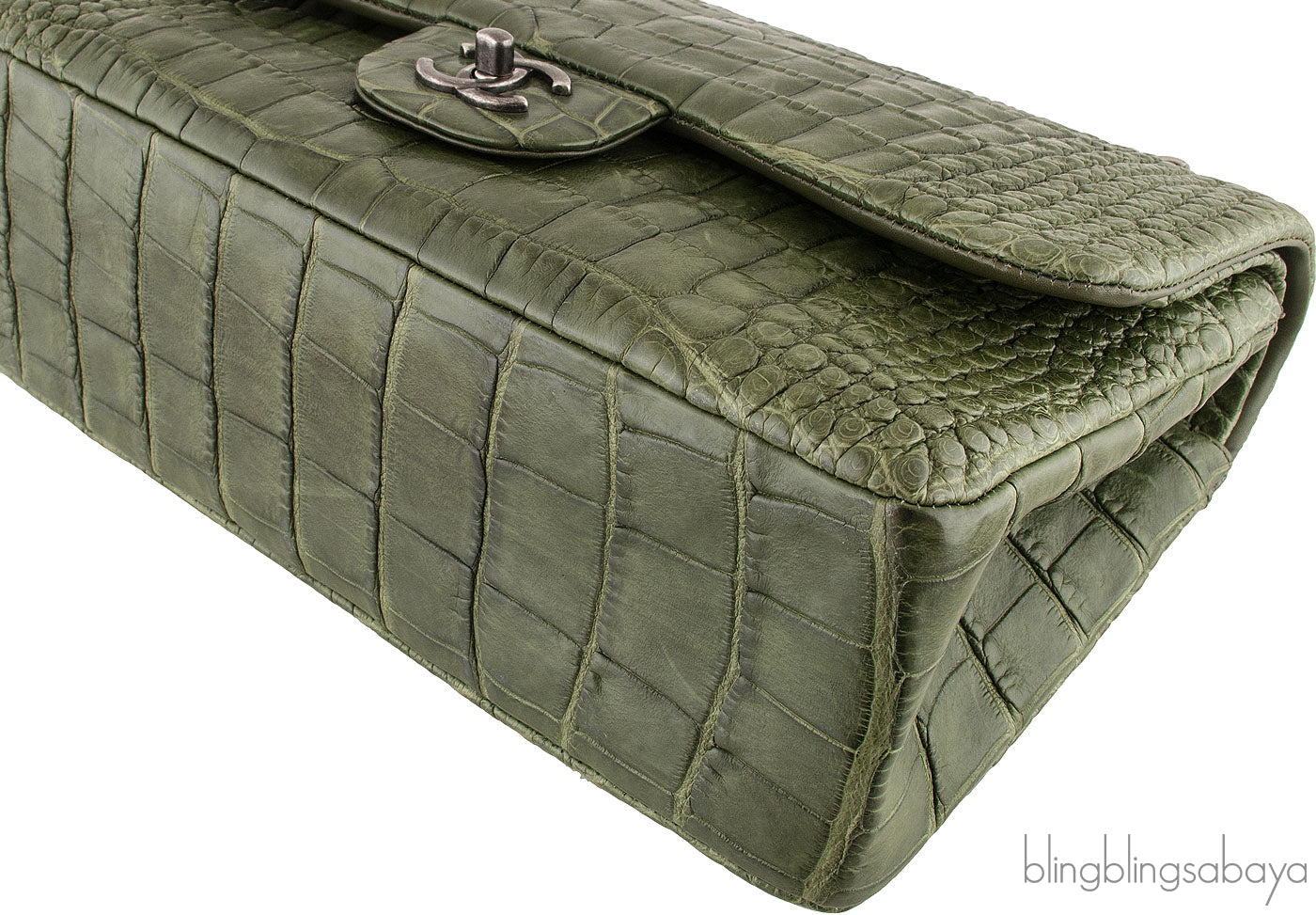 Classic Crocodile Jumbo Flap Bag