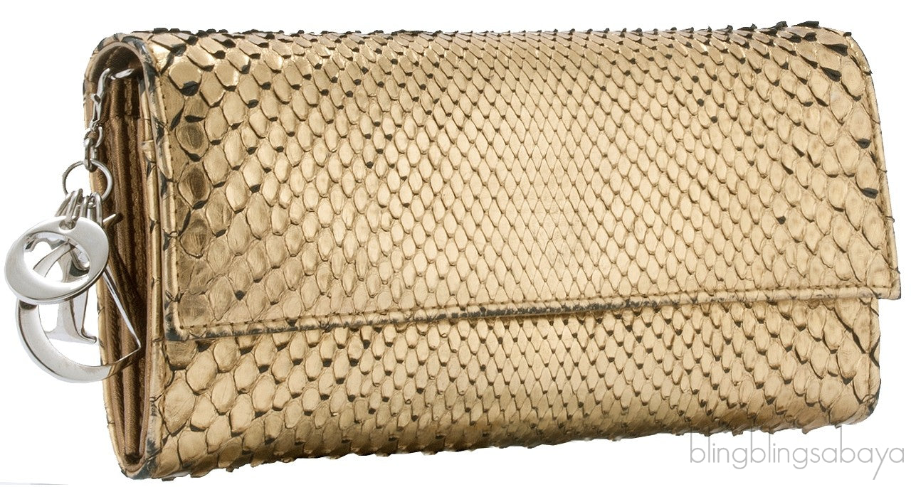 Gold Snakeskin Wallet on Chain