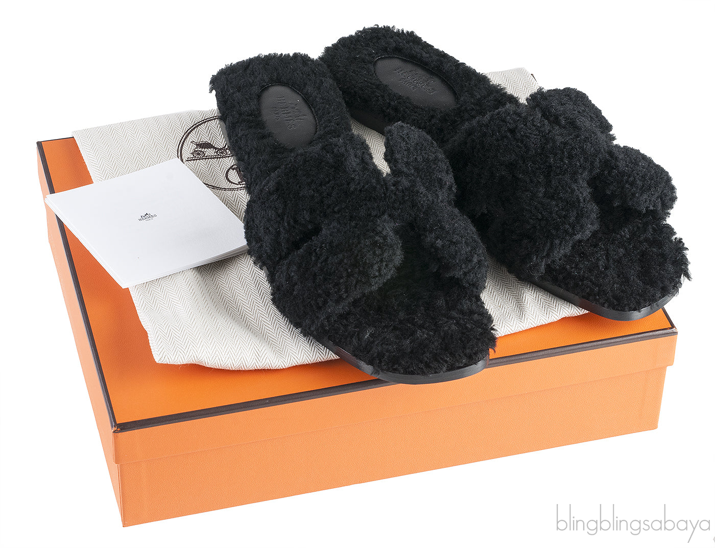 Oran Teddy Bear Black Sandals