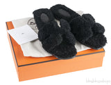Oran Teddy Bear Black Sandals