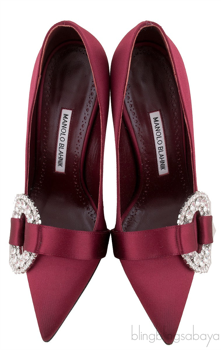 Tartonacri Satin Heels Burgundy