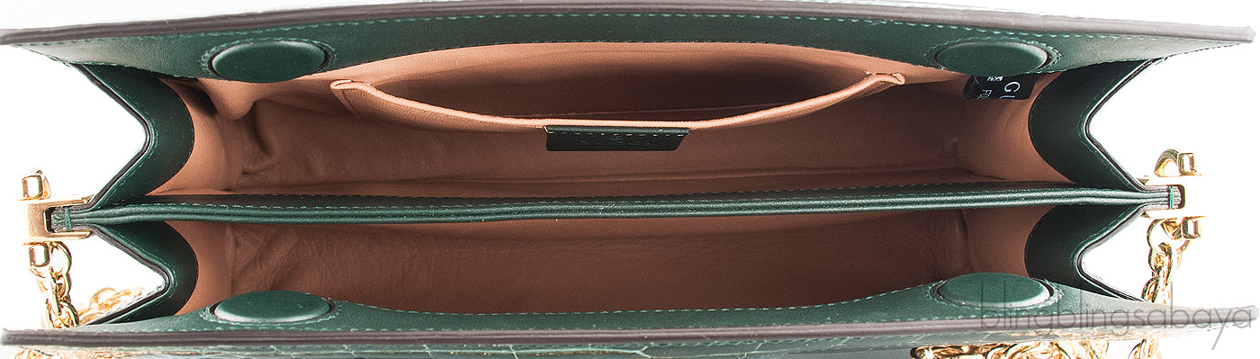 Ophidia Crocodile Green Shoulder Bag