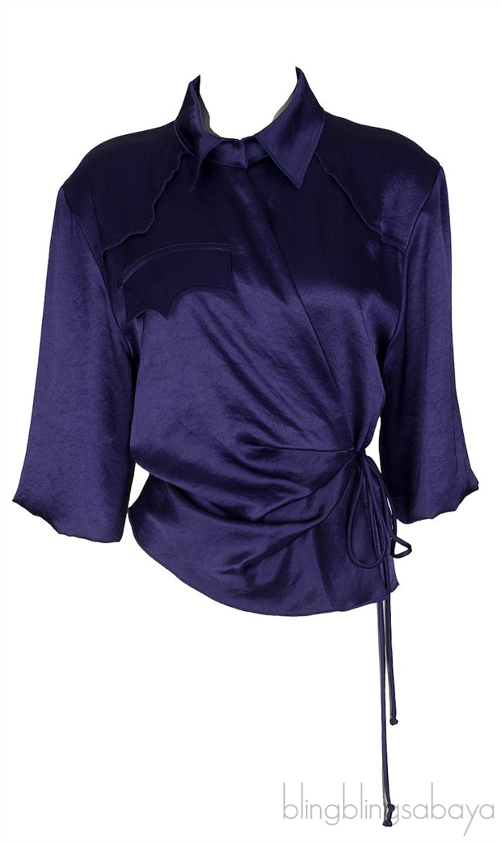 Purple Wrap Blouse