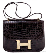 Constance Vintage Brown Crocodile