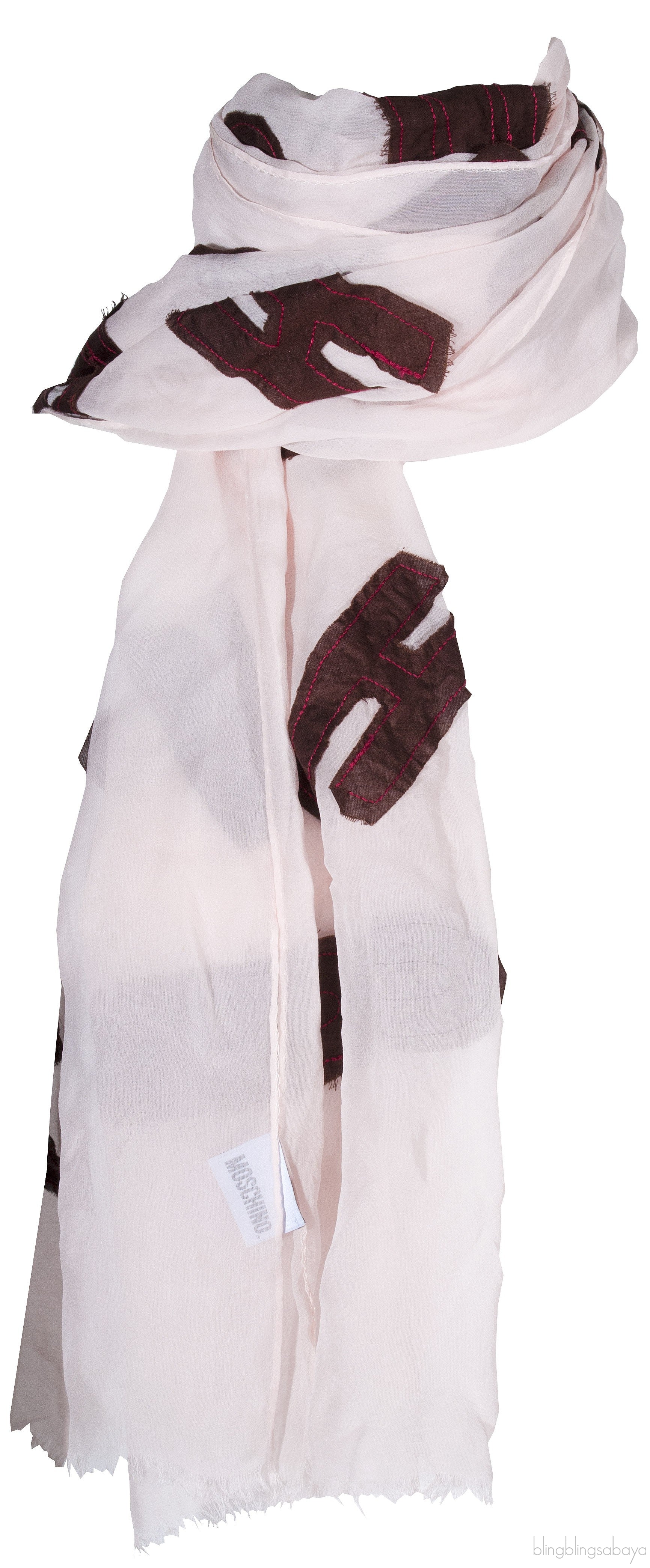 Pink Logo Patches Scarf