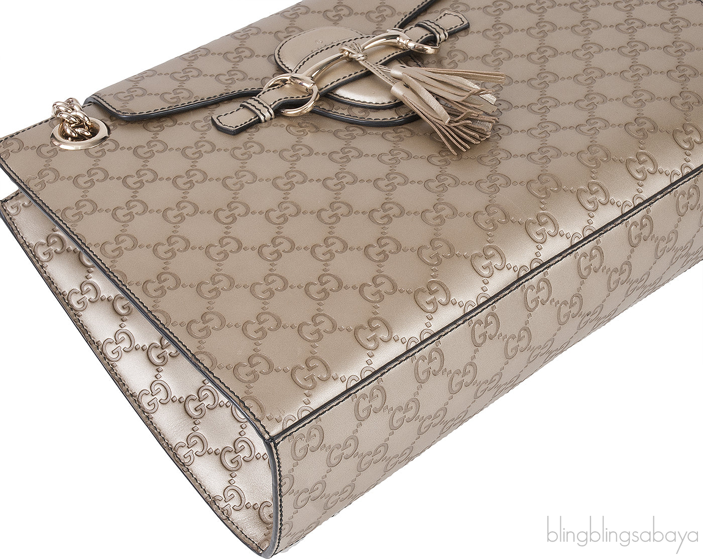 Emily Light Gold Guccissima Shoulder Bag