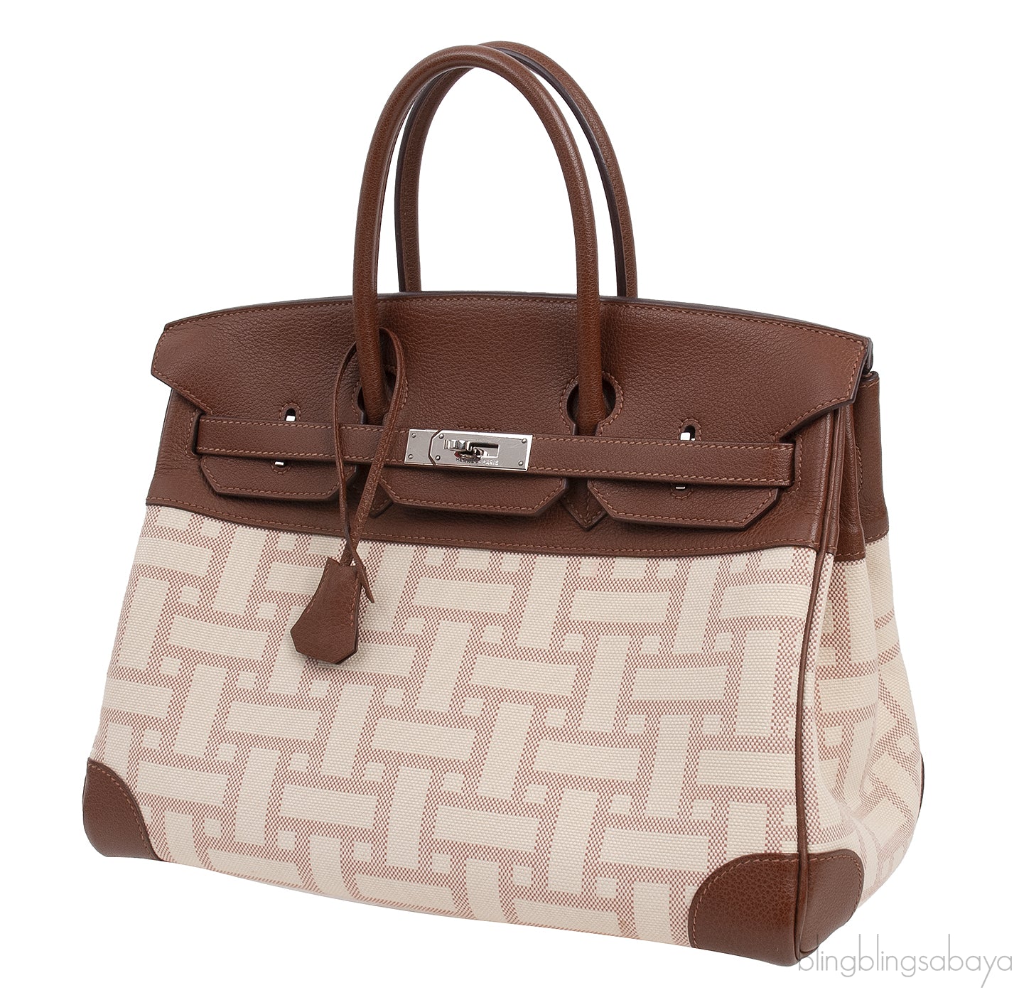 Birkin 35 Mosaic Canvas Buffalo PHW