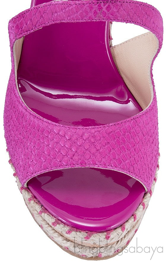 Nessa Viper Print Cork Wedges
