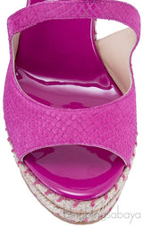 Nessa Viper Print Cork Wedges