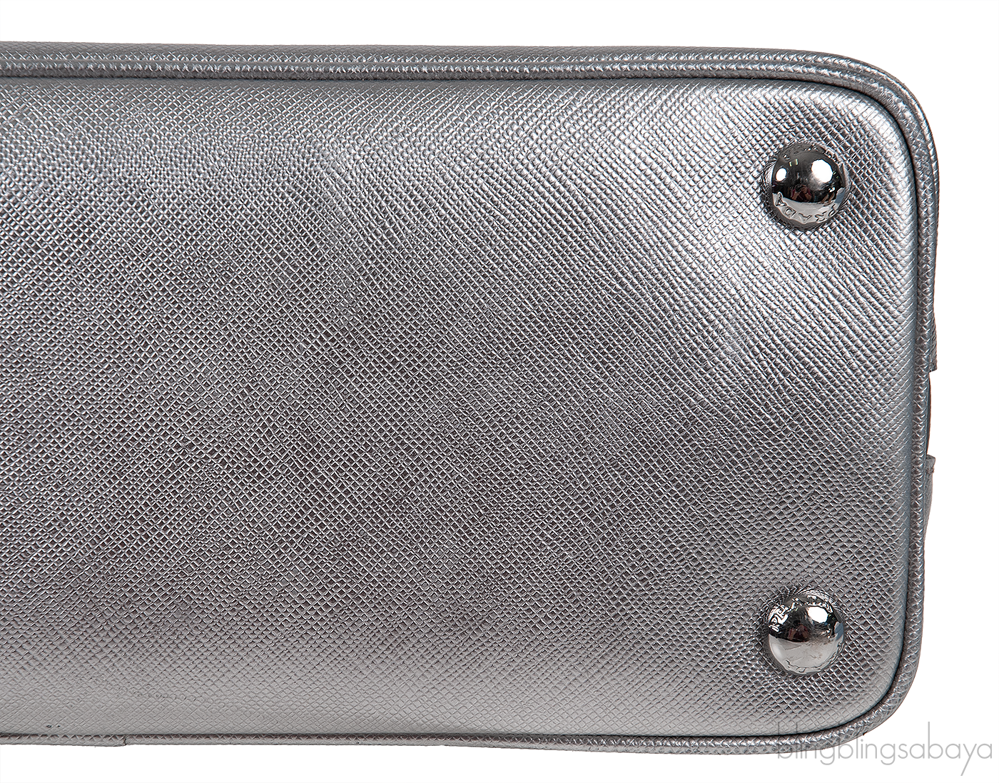 Silver Saffiano Promenade Top Handle Bag