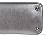 Silver Saffiano Promenade Top Handle Bag
