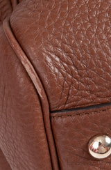 Brown Leather Bamboo Shopper Tote