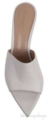 White Leather Platform Mules
