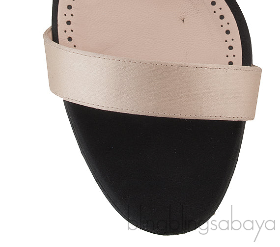 Bi-color Crystal Buckle Sandals
