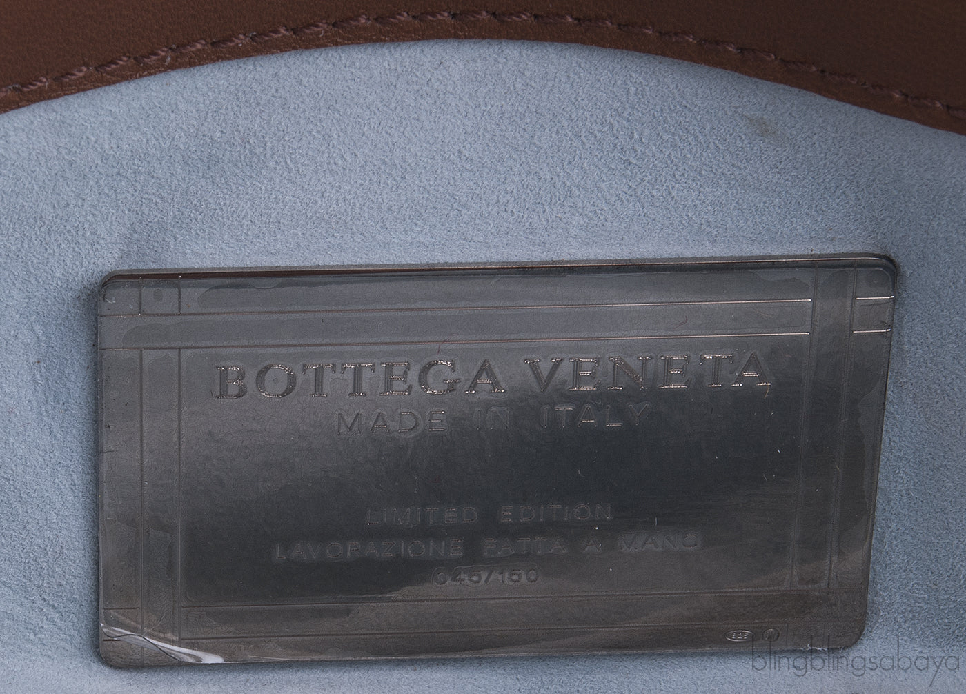 Brown Intrecciato Floral Chain Handle Bag