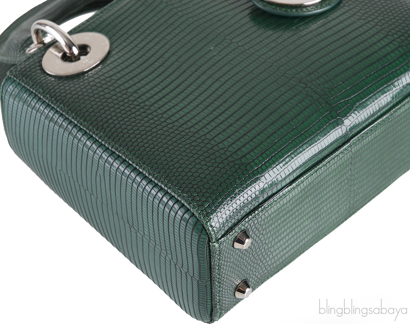 Lady Dior Emerald Green Mini Lizard