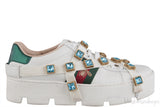 Ace Embroidered Platform Sneaker w/ Crystals