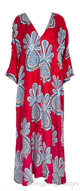 Red Printed Kaftan Dress