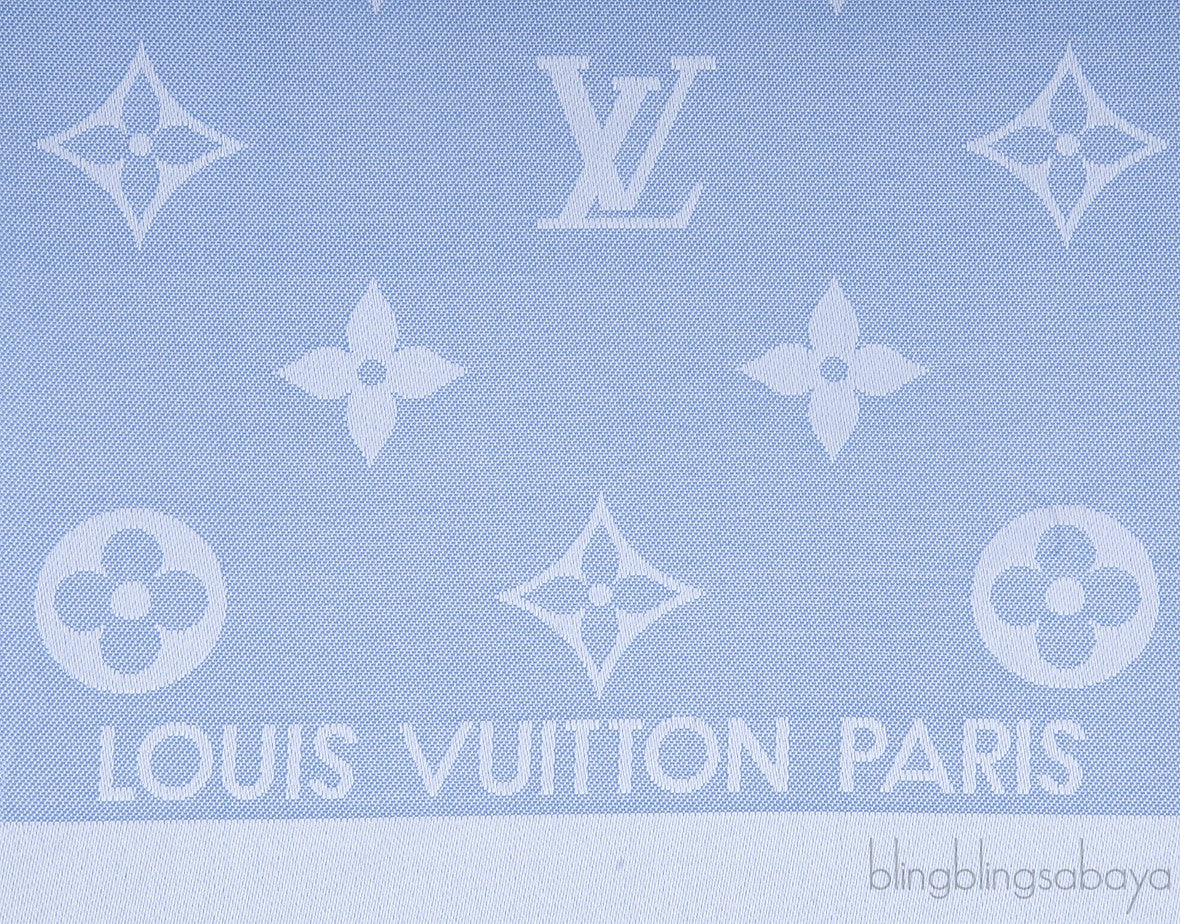 Powder Blue Monogram Silk Scarf