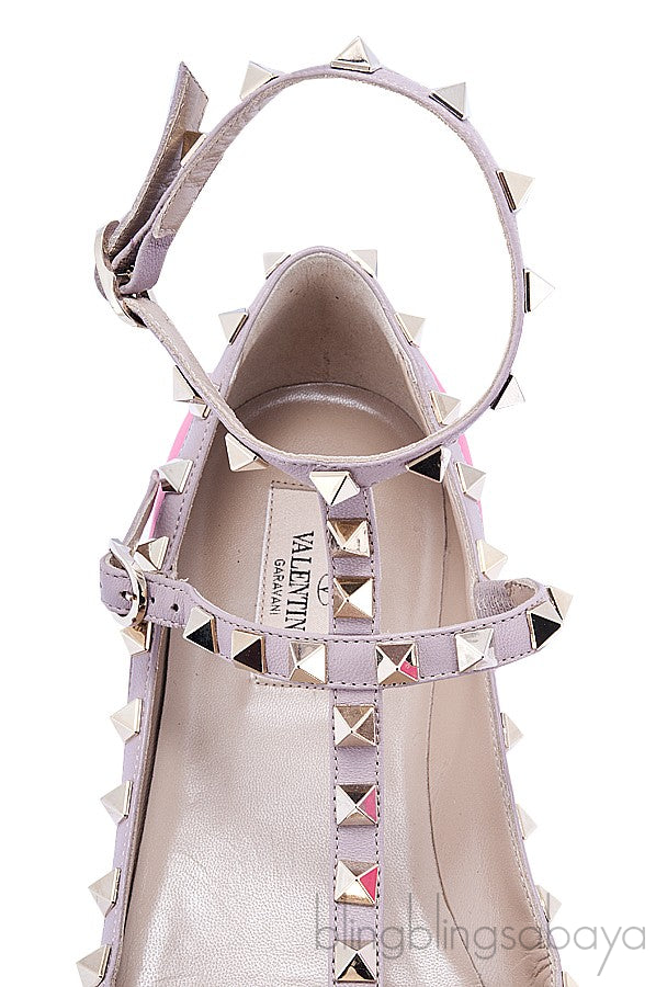 Pink Rockstud Flat Ballerina