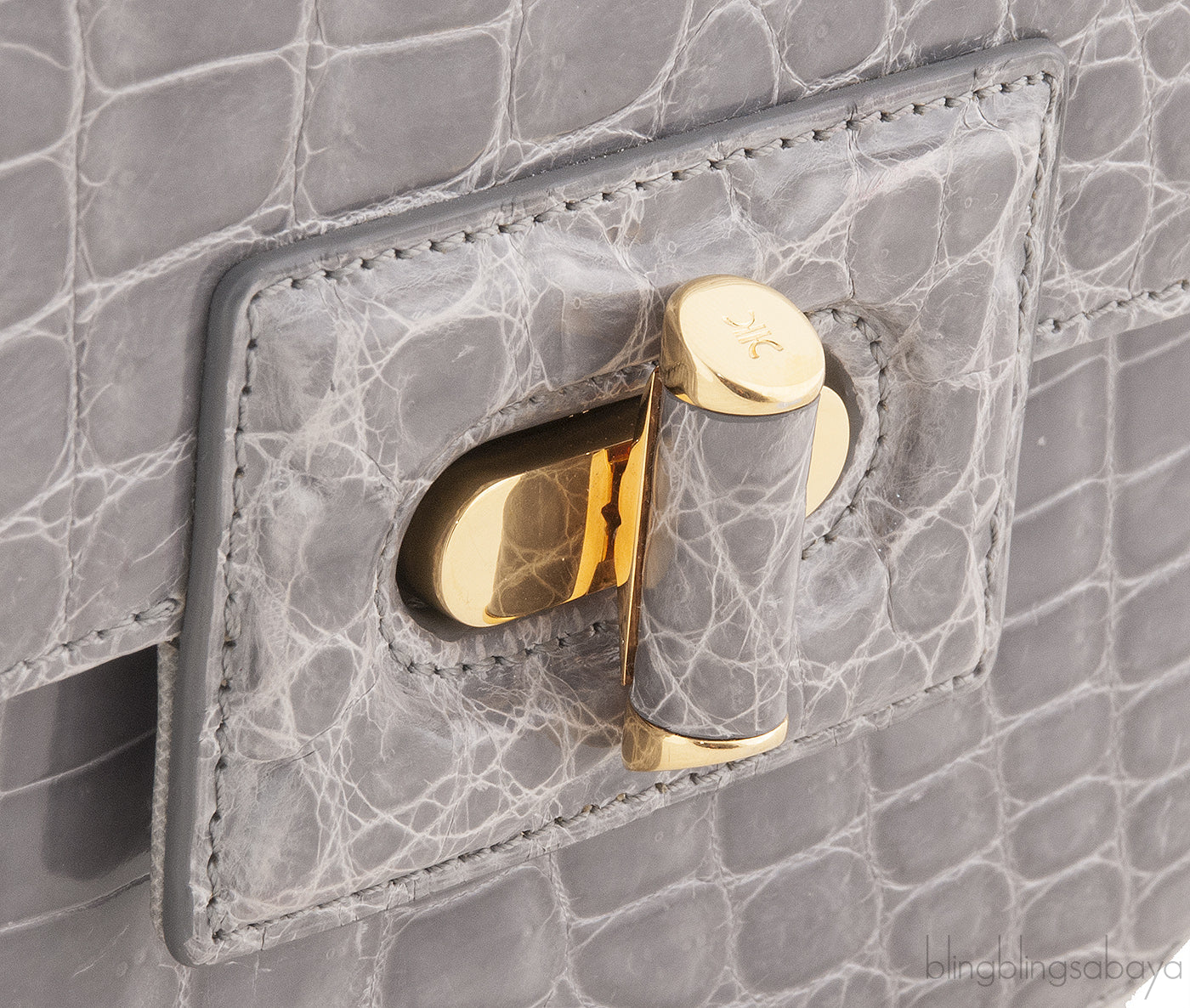 Grey Crocodile Shoulder Bag