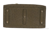 Olive Green Ostrich Top Handle Bag