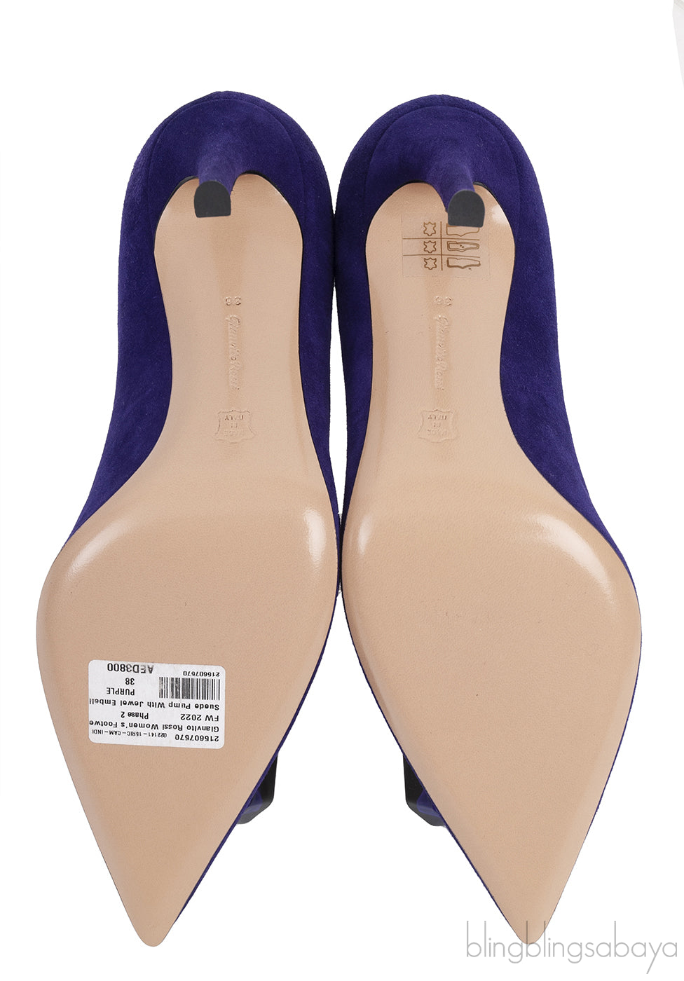 Purple Jaipur Embellished Suede Pumps