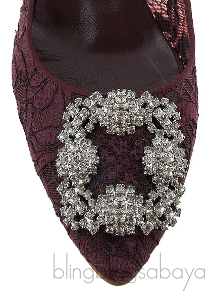 Maroon Lace Hangisi Pump