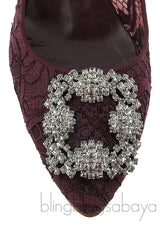 Maroon Lace Hangisi Pump