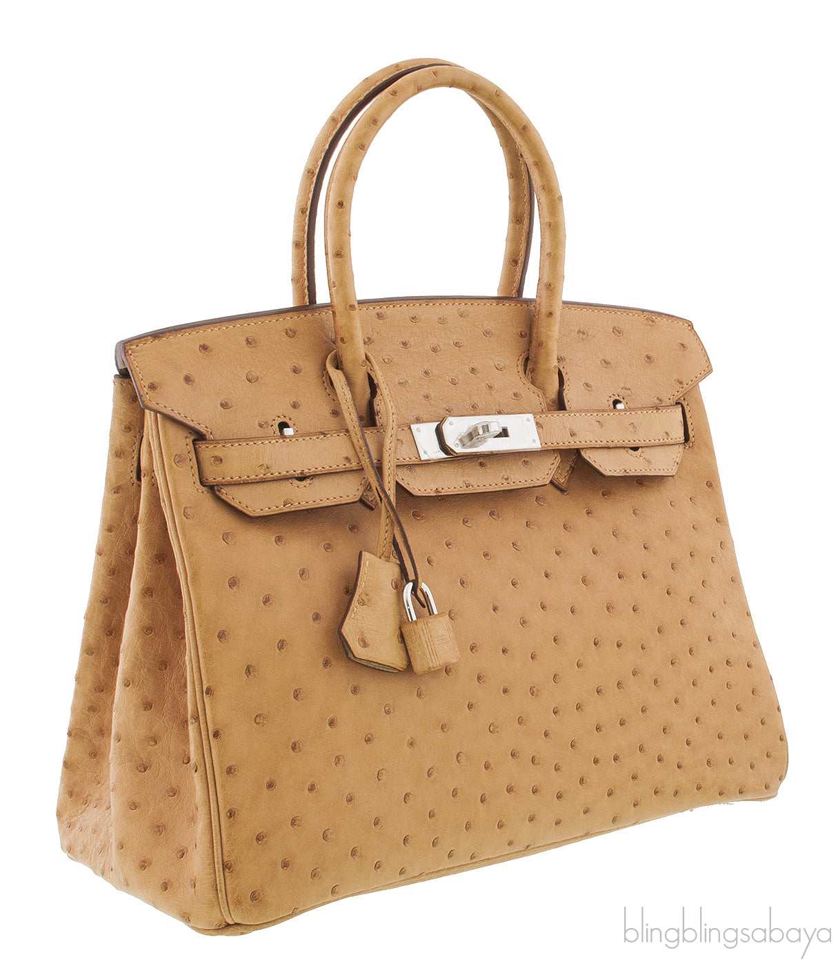 Birkin 30 Natural Gold Ostrich PHW
