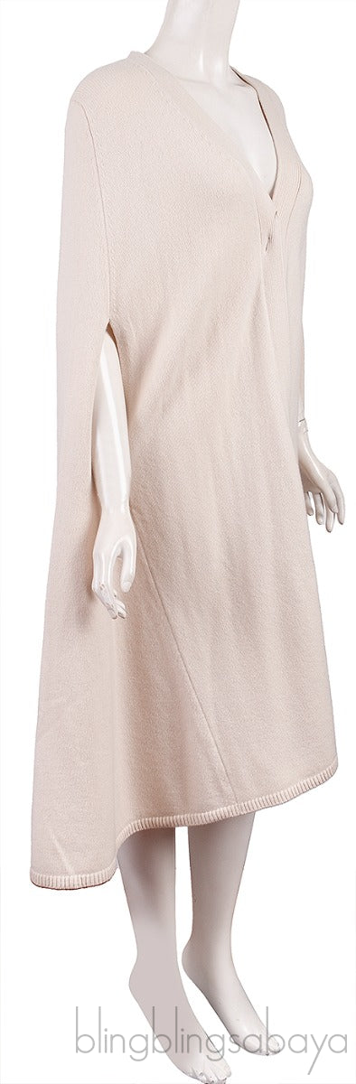 Off-white Open Front Wool Cape