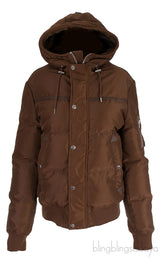 Brown Winter Jacket with Hoodie