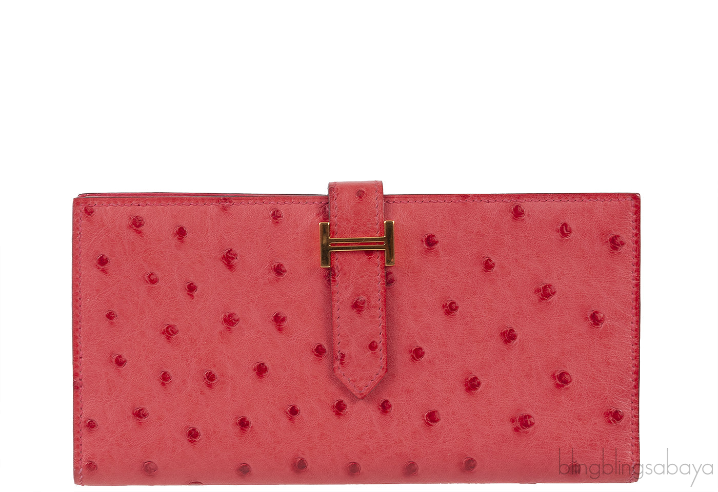 Bearn Bougainvillier Ostrich Wallet GHW