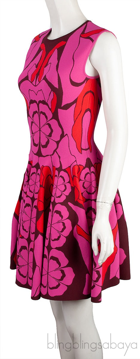 Floral Print Pink Mini Dress
