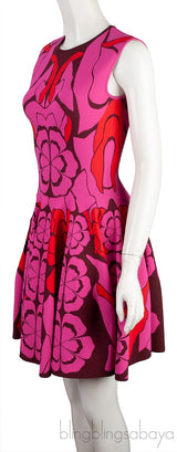 Floral Print Pink Mini Dress