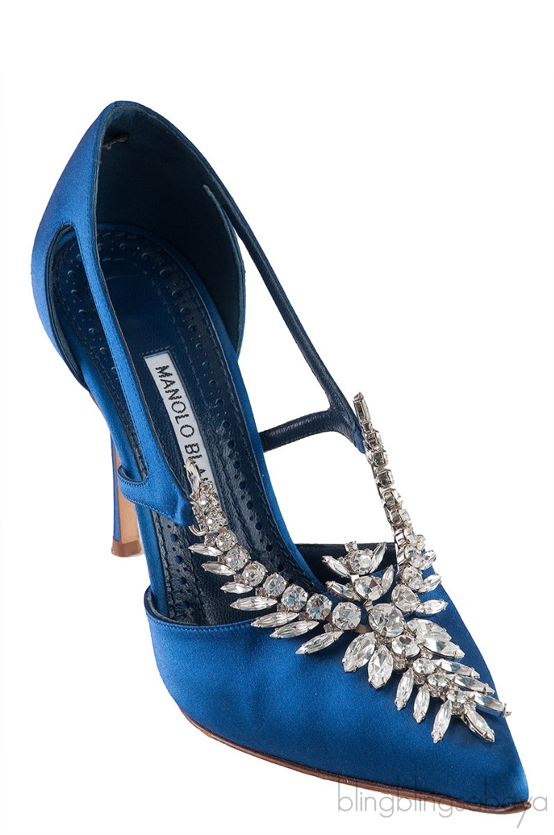 Lala Blue Crystal Heels