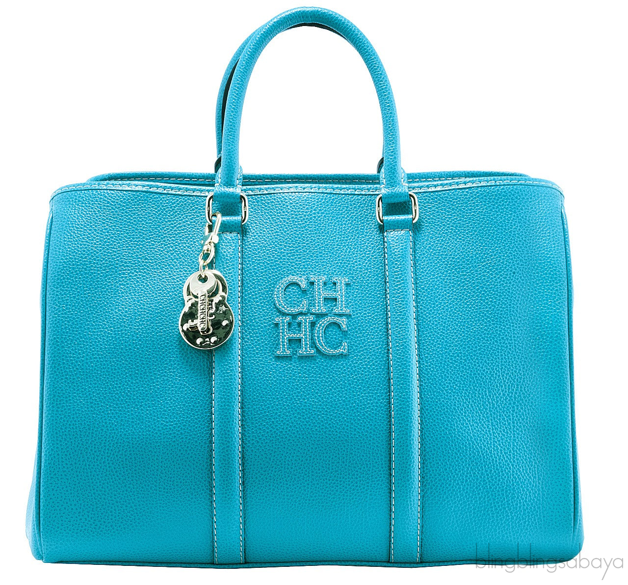 Aqua Marine Leather Tote Bag