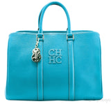 Aqua Marine Leather Tote Bag