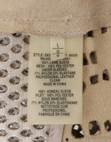 Elie Tahari Beige Perforated Mesh Leather Cardigan