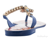 Bejeweled Flat Leather Thong