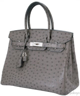 Birkin 30 Grey Mousse Ostrich PHW