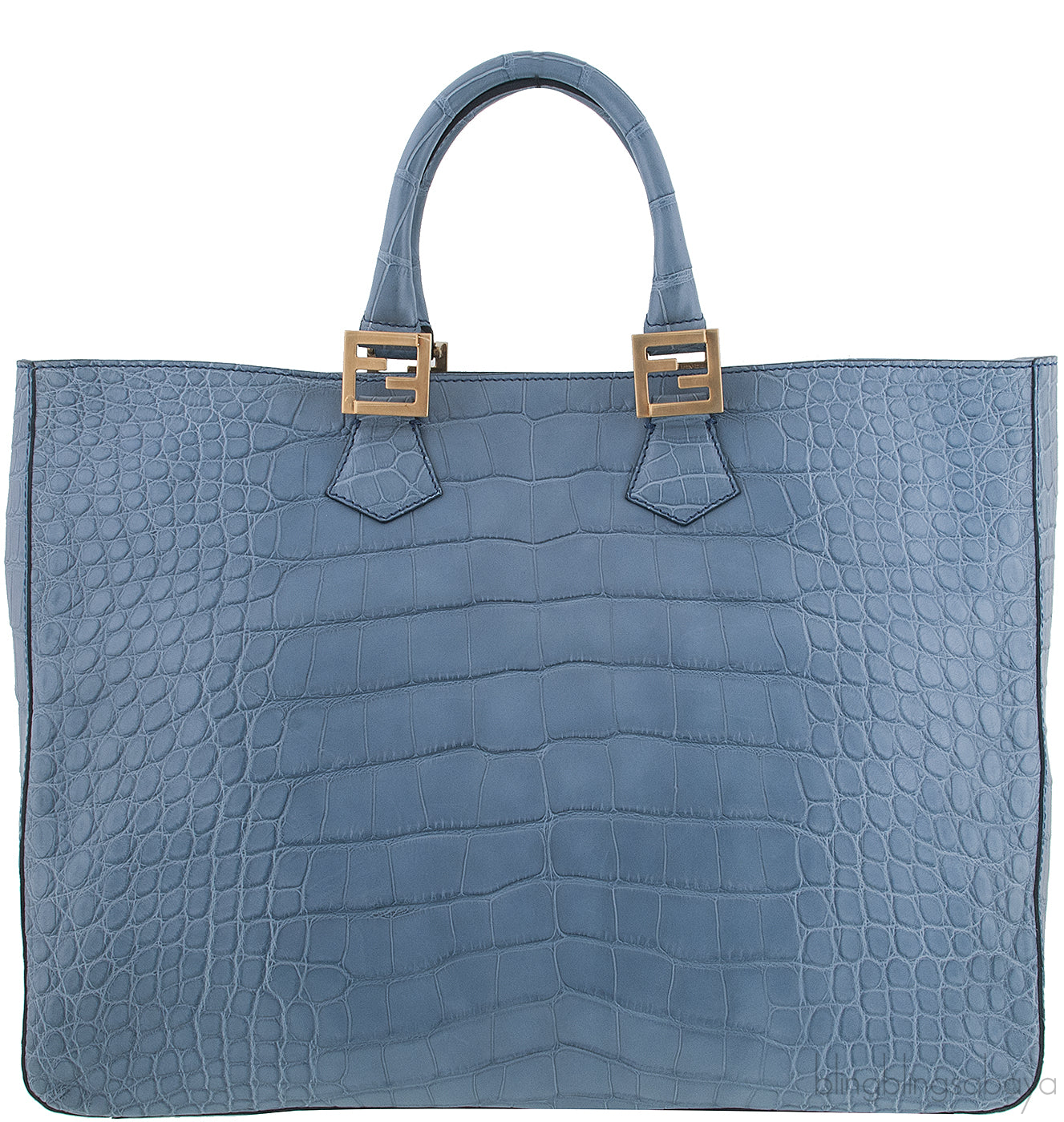 Twin Alligator Blue Jean Tote Bag
