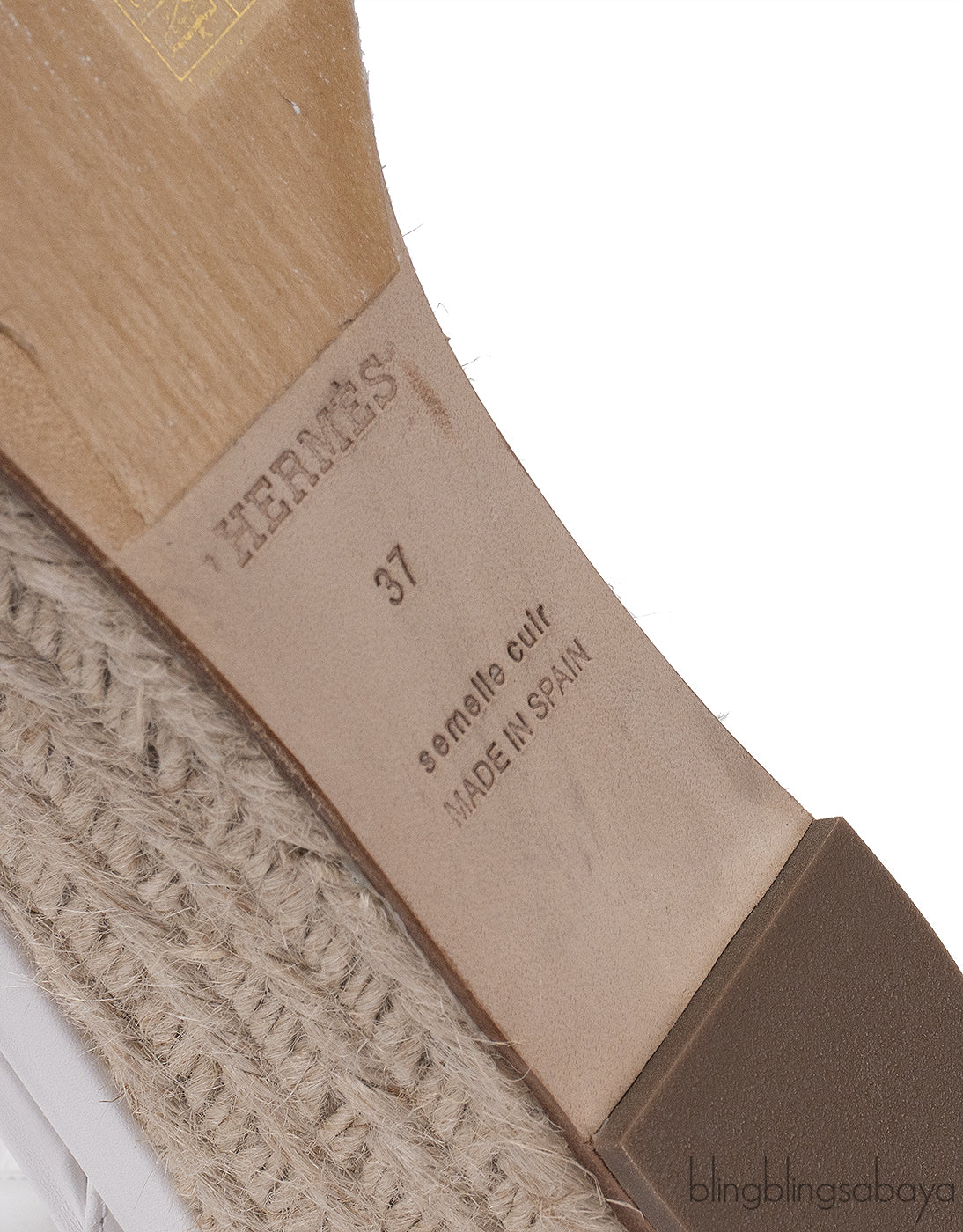 Hermes White Elda Espadrille in Calfskin