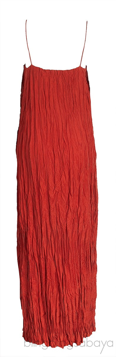 Crinkled Silk-Habotai Maxi Dress