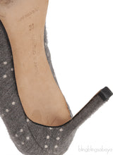Grey Polka Dot Pointed Toe Heels