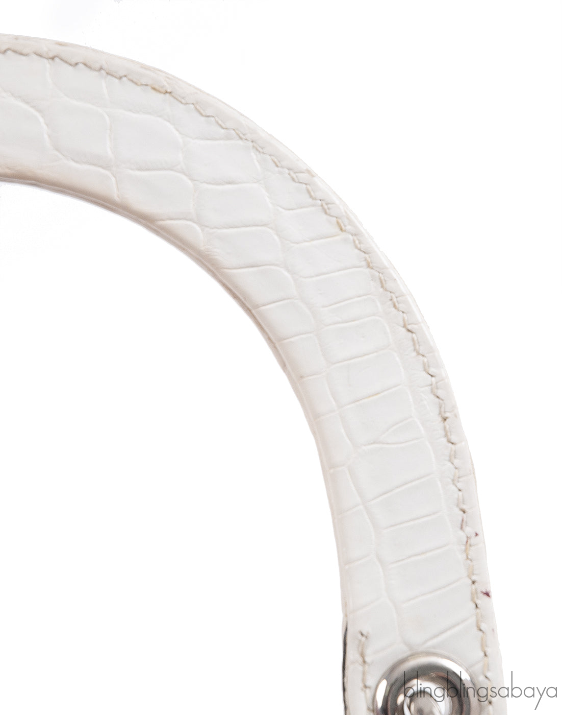 Christian Dior Lady Dior White Printed Crocodile Medium Bag