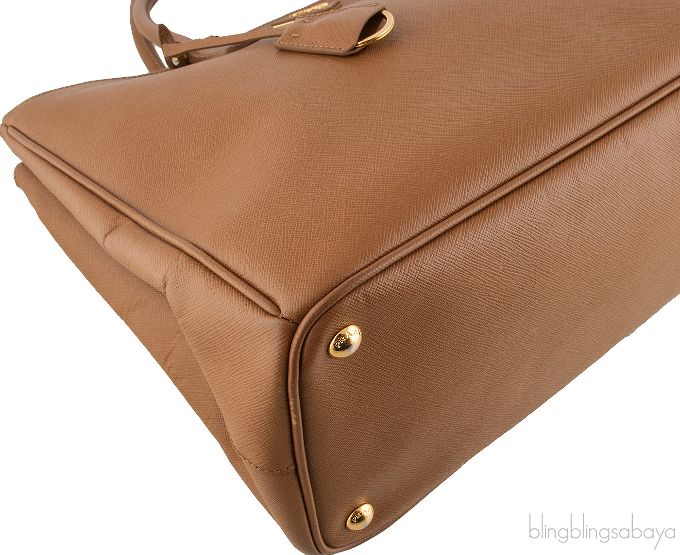 Gold Saffiano Double Zip Tote